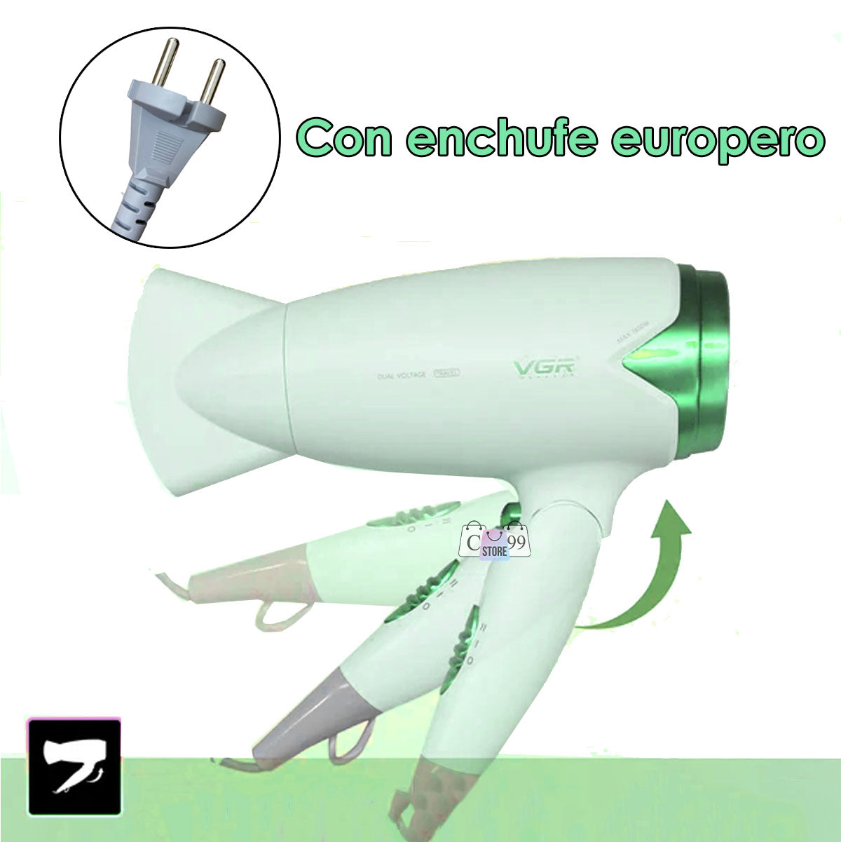 Secador  Viajero De Cabello VGR-428