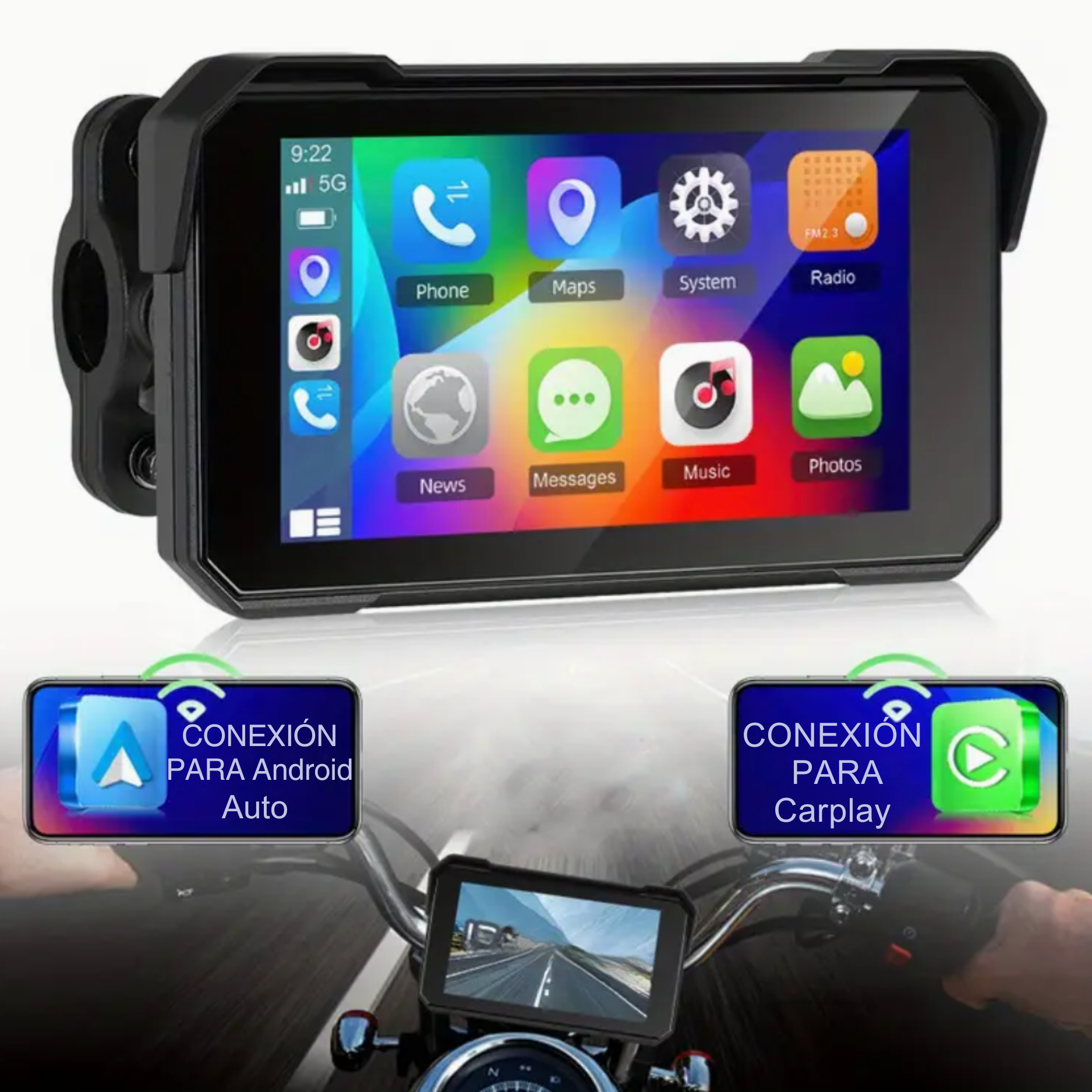 🏍️🔥 ¡Lleva tu moto al siguiente nivel con Android Auto y CarPlay Inalámbrico! De ~$329.900~ por solo $150.000 (¡Y pagas seguro al recibir! 📦🤝)