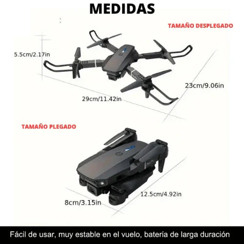 🤩[OFERTA] - Dron E99 Max Sky Vision 4K + DOBLE BATERÍA + CONTROL PANTALLA CELULAR
